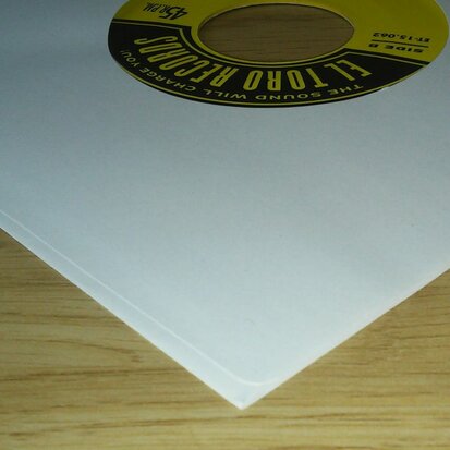 Wit Papieren Hoezen voor vinylsingles (High Quality) - per 100 stuks