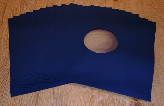 Binnenhoezen voor LP's (Blauw met antistatische voering) - per 10 stuks