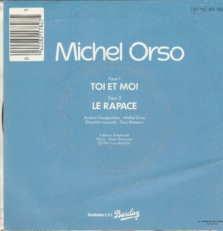 Michel Orso - Toi et moi + Le Rapace (Vinylsingle)