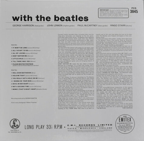 THE BEATLES - WITH THE BEATLES (Vinyl LP)