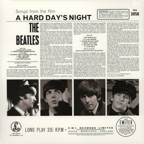 THE BEATLES - A HARD DAY'S NIGHT (Vinyl LP)