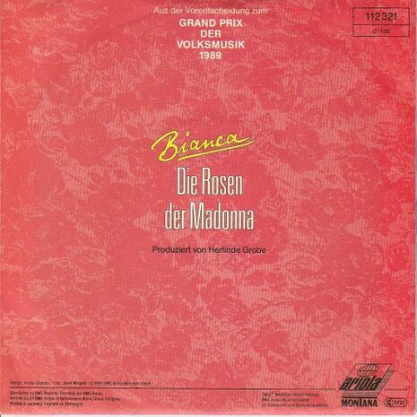 Bianca - Die rosen der Madonna + Die hirtenflote (Vinylsingle)