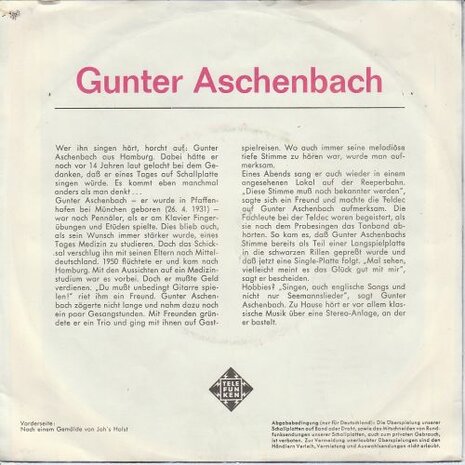 Gunter Aschenbach - Ich Hab'Das Meer + Es Rauscht Das Meer (Vinylsingle)
