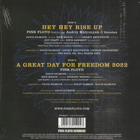 Pink Floyd & Andriy Khlyvnyuk - Hey Hey Rise Up + A Great Day For Freedom 2022 (Vinylsingle)