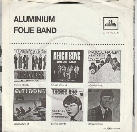 Aluminium Folie Band - Geef Me 'n Neutje (Give Peace A Chance) + Kant 2 (Vinylsingle)