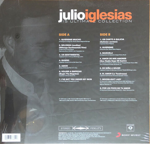 JULIO IGLESIAS - HIS ULTIMATE COLLECTION (Vinyl LP)