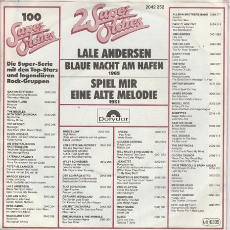 Lale Andersen - Blaue nacht am hafen + Spiel mir eine alte melodie (Vinylsingle)