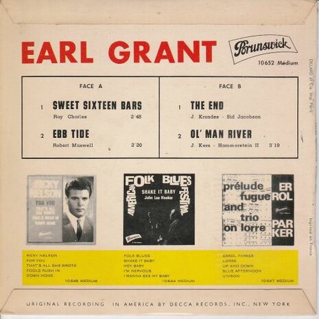 Earl Grant - Sweet Sixteen bars (EP) (Vinylsingle)
