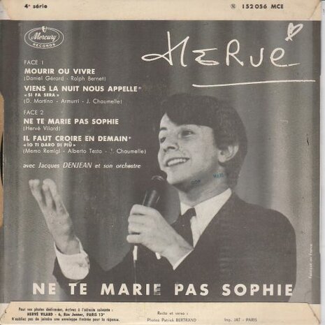Herve Vilard - Mourir Ou Vivre (EP) (Vinylsingle)