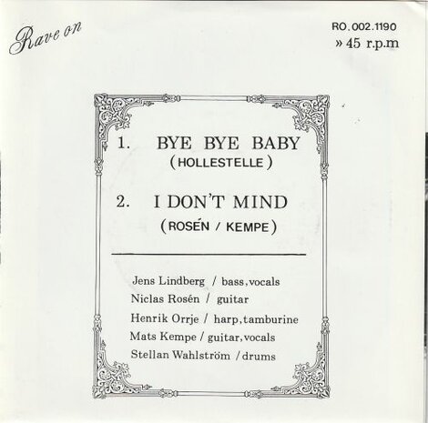 The Highspeed V - Bye Bye Baby + I Don't Mind (Vinylsingle)