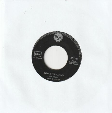 Don Gibson - What About Me + The World Is Waiting For The Sunrise (Vinylsingle)