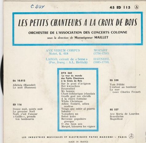 Les petits Chanteurs - Ave Verum Corpus + Largo (Vinylsingle)