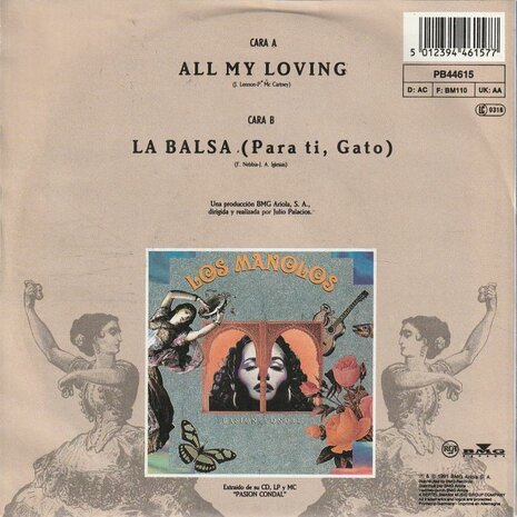 Los Manolos - All my loving + La balsa (Vinylsingle)