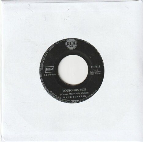 Hank Locklin - One Step Ahead Of My Past + Toujours Moi  (Vinylsingle)