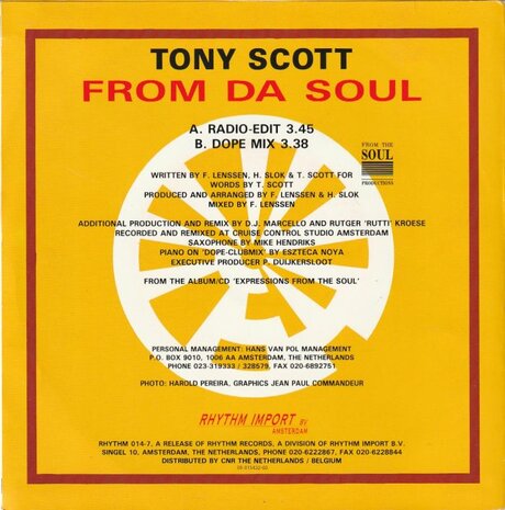 Tony Scott - From Da Soul + From Da Soul (Dope Mix) (Vinylsingle)