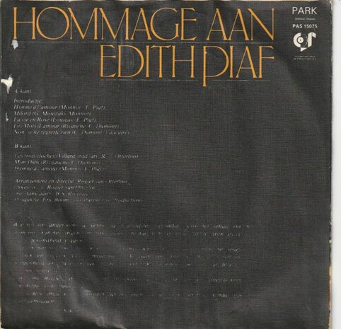 Conny van den Bos - Hommage aan Edith Piaf (Vinylsingle)
