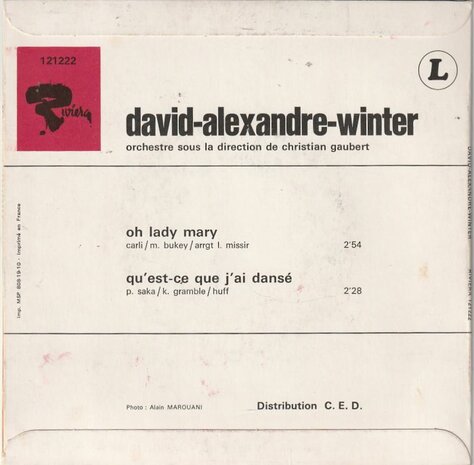 David Alexander Winter - Oh lady Mary + Qu'est-ce que j'ai danse (Vinylsingle)