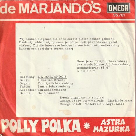 Marjando's - Polly Polka + Astra Mazurka (Vinylsingle)