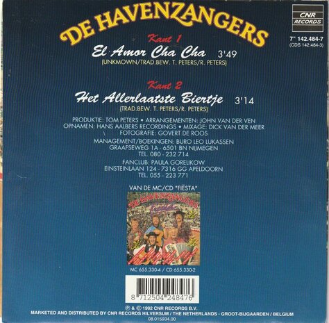 Havenzangers - El Amor Cha Cha + Het Allerlaatste Biertje (Vinylsingle)