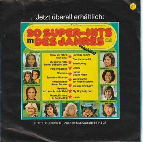Johnny Hill - Abschied ist kein grund zum weinen + Und die sonne (Vinylsingle)