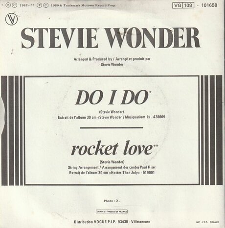 Stevie Wonder - Do I do + Rocket love (Vinylsingle)