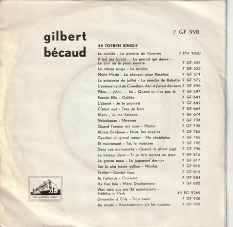 Gilbert Becaud - Don Juan + Mon Pere a moi (Vinylsingle)