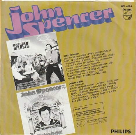 John Spencer - Sugar baby love + Geef 'ns antwoord (Vinylsingle)