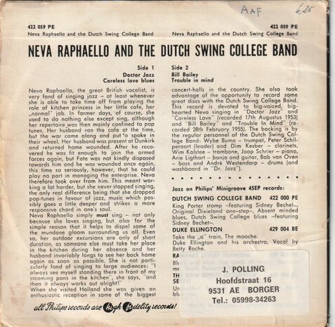 Dutch Swing College Band - Doctor Jazz (EP) (Vinylsingle)