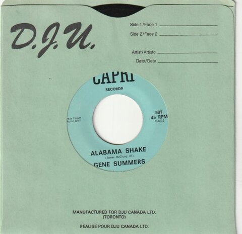 Gene Summers - Alabama Shake + Just Because (Vinylsingle)