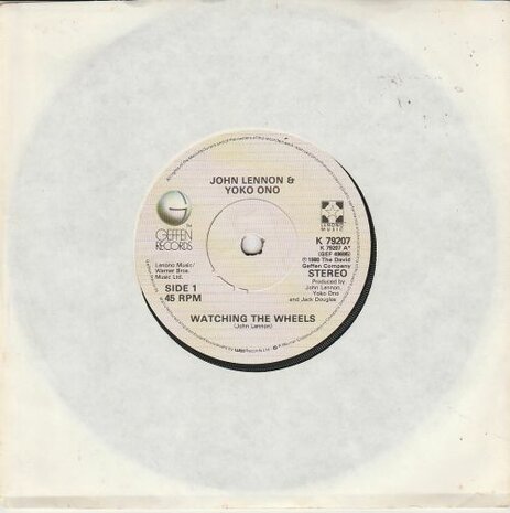 John Lennon - Watching the wheels + Yes, I'm your angel (Vinylsingle)