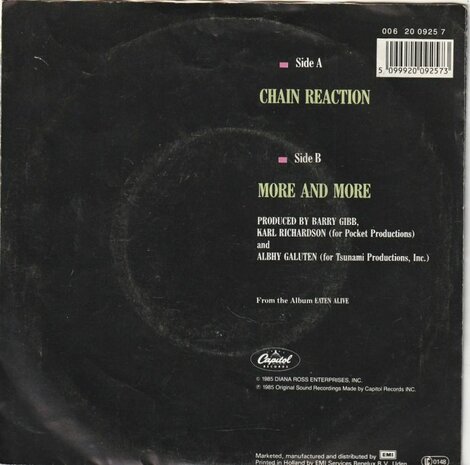 Diana Ross - Chain reaction + More and more (Vinylsingle)