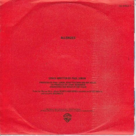 Paul Simon - Allergies + Think too much (Vinylsingle)