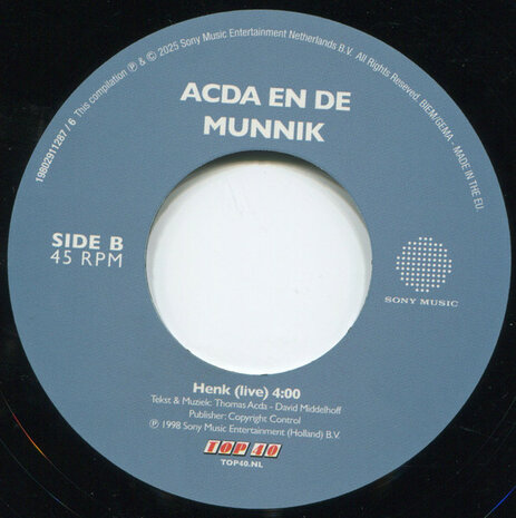 Acda & De Munnik - Niet Of Nooit Geweest + Henk (live) (Vinylsingle)