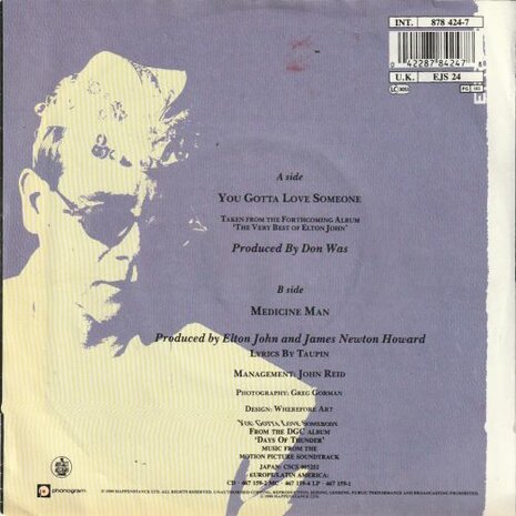 Elton John - You gotta love someone + Medicine man (Vinylsingle)