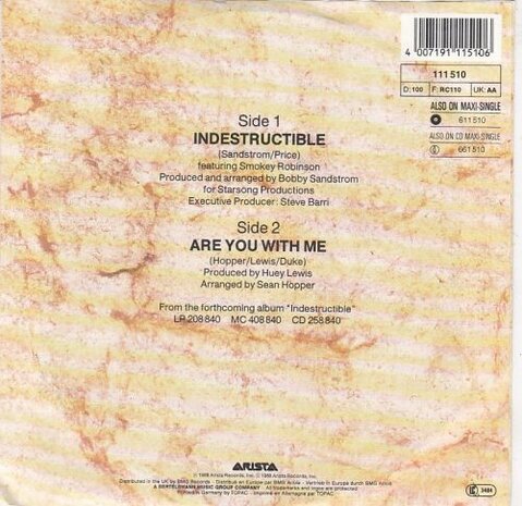 Four Tops - Indestructible + Are you with me (Vinylsingle)