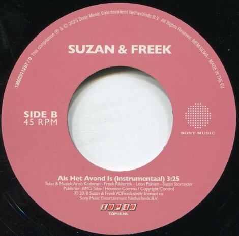 Suzan & Freek - Als Het Avond Is + (Instr.) (Vinylsingle)
