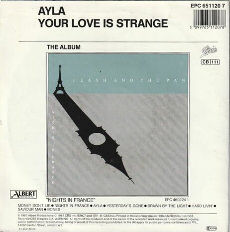Flash & the Pan - Ayla + Youre love is strange (Vinylsingle)