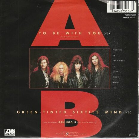 Mr. Big - To be with you + Green tinted sixties mind (Vinylsingle)