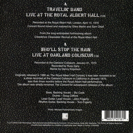 Creedence Clearwater Revial - Travelin' Band (Live) + Who'll Stop The Rain (live) (Vinylsingle)