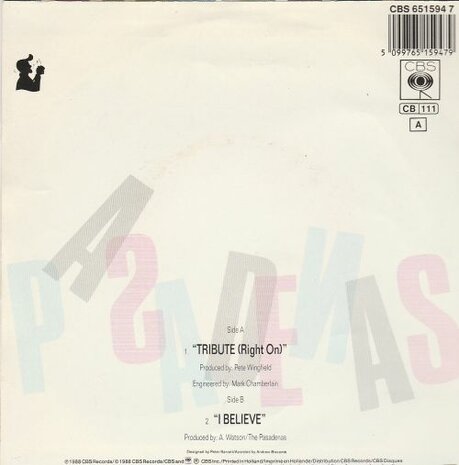 Pasadena's - Tribute + I believe (Vinylsingle)