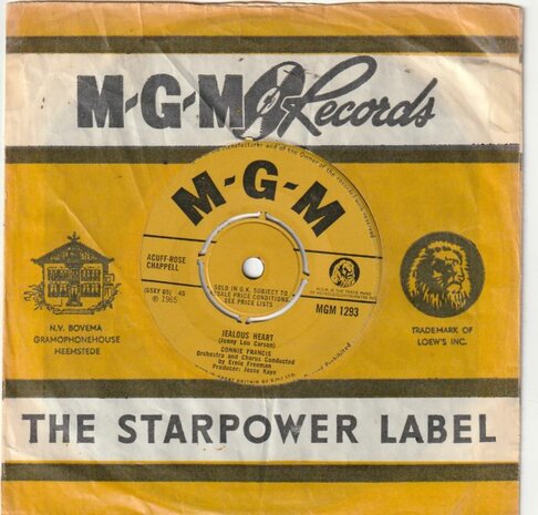 Conny Francis - Jealous heart + Can I rely on you (Vinylsingle)