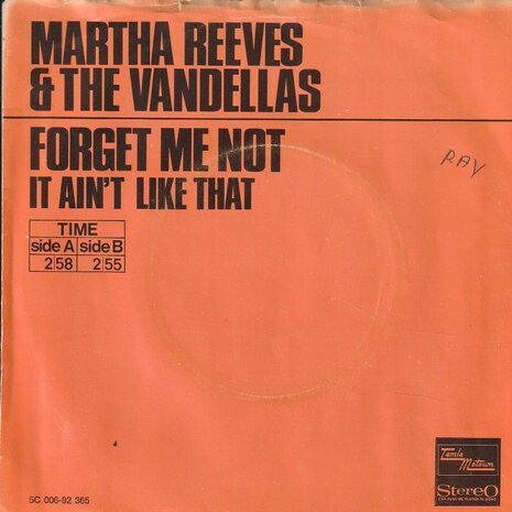 Martha Reeves & the Vandellas - Forget Me Not + It Ain't Like That (Vinylsingle)