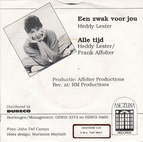 Heddy Lester - Een Zwak Voor Jou + Alle Tijd (Vinylsingle)