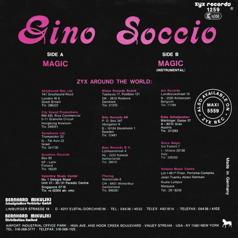 Gino Soccio - Magic + Magic (Instrumental) (Vinylsingle)