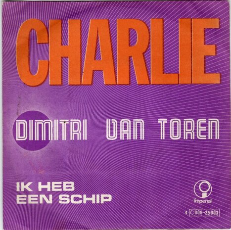 Dimitri van Toren - Charlie + Jij Past Precies In Mijn Wereld (Vinylsingle)