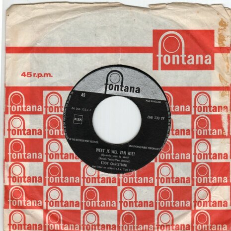 Eddy Christiani - Weet Je Wel Van Wie? Er Is Maar Een Amsterdam (Vinylsingle)