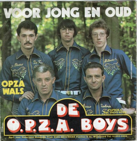 O.P.Z.A. Boys - Voor jong en oud + Opza wals (Vinylsingle)