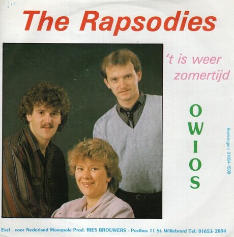 Rapsodie's - 't is weer zomertijd + O.W.I.O.S. (Vinylsingle)