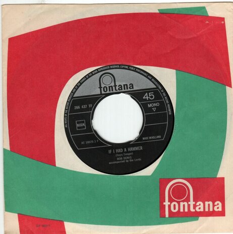 Rob de Nijs - If I had a hammer + Blue velvet (Vinylsingle)