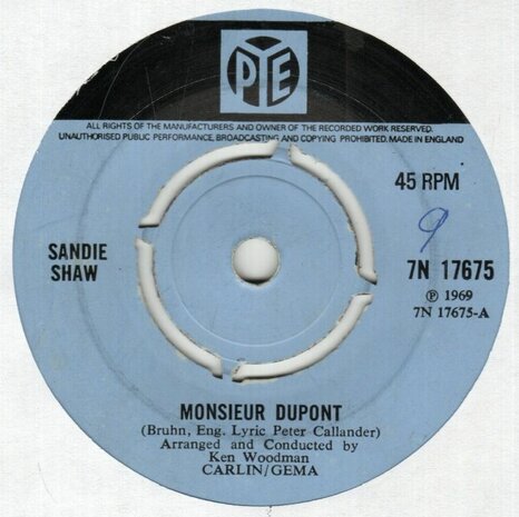 Sandie Shaw - Monsieur Dupont + Voice in the crowd (Vinylsingle)